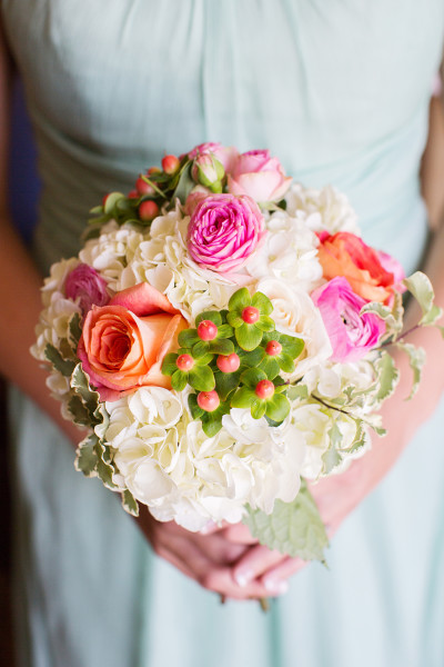 pink and green wedding