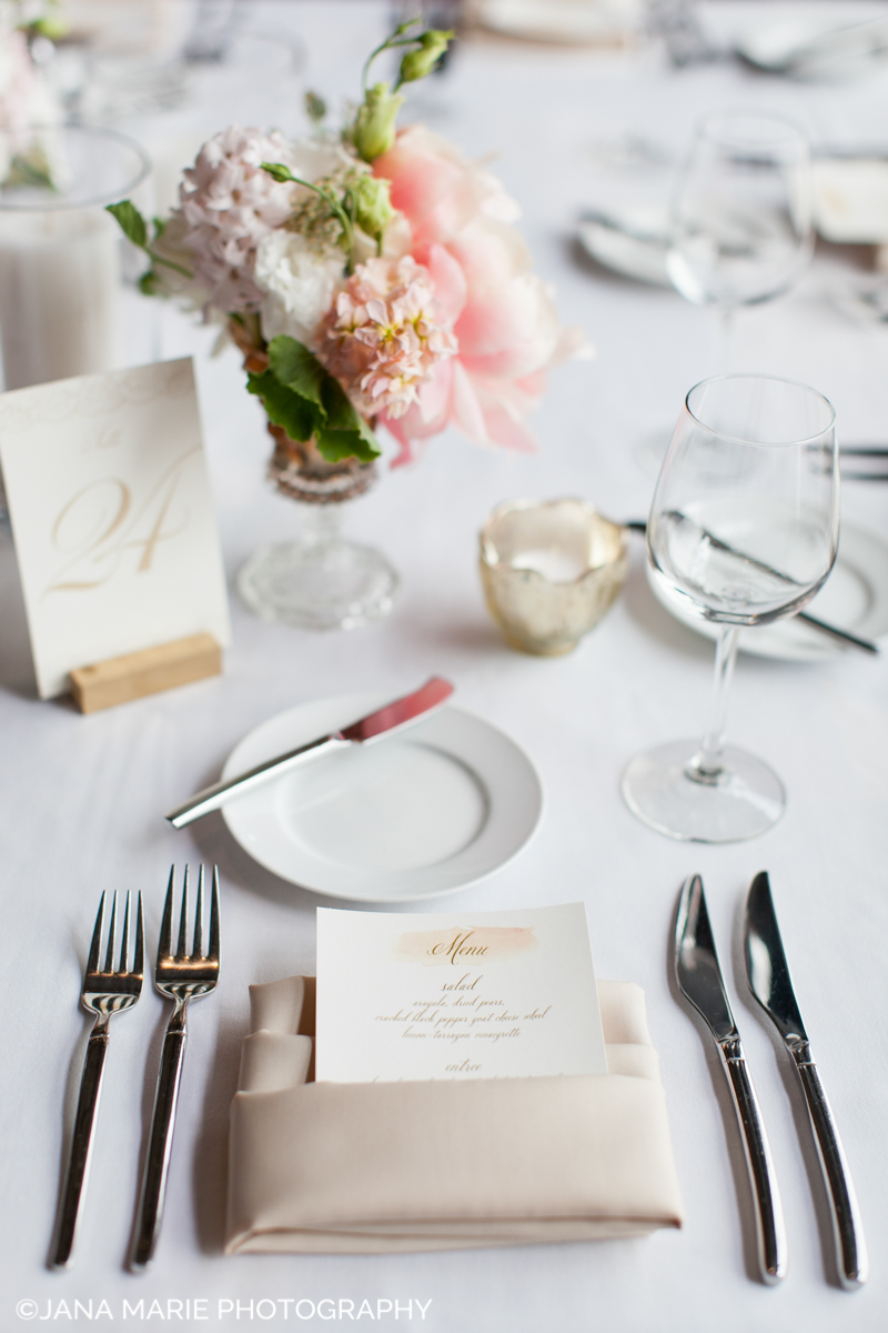 Romantic wedding menu