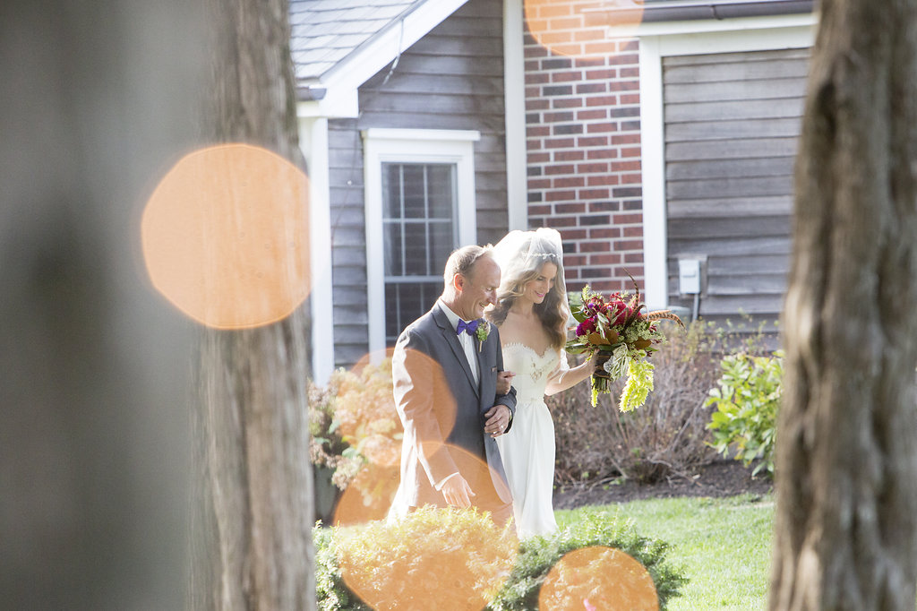 Bride walking down aisle