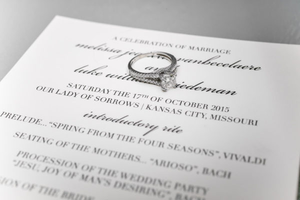 black and white wedding program