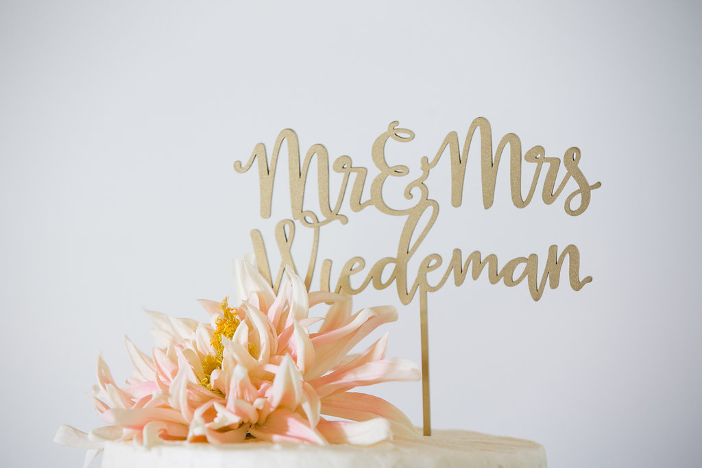 modern gold cake topper