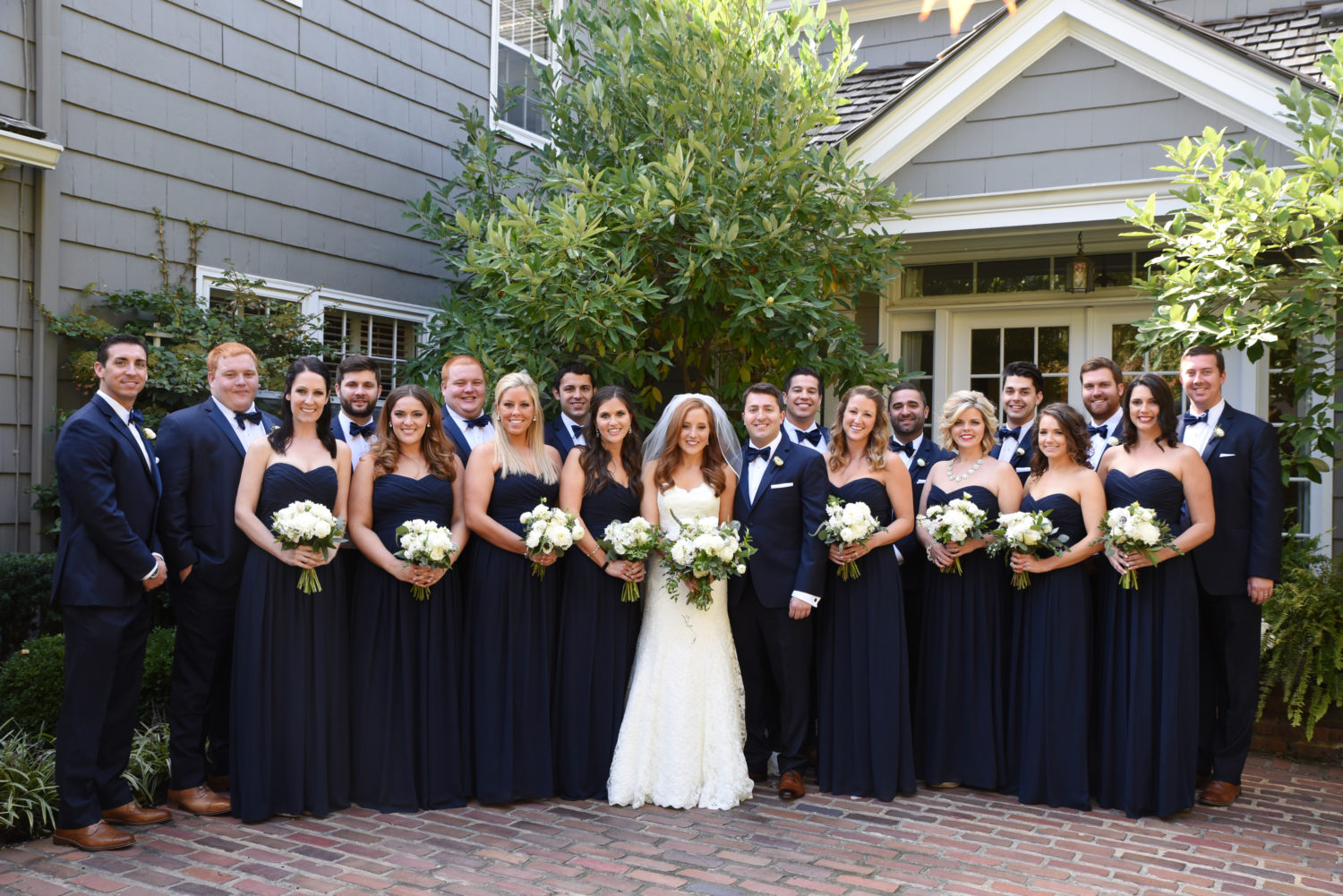 classic navy green and white wedding 