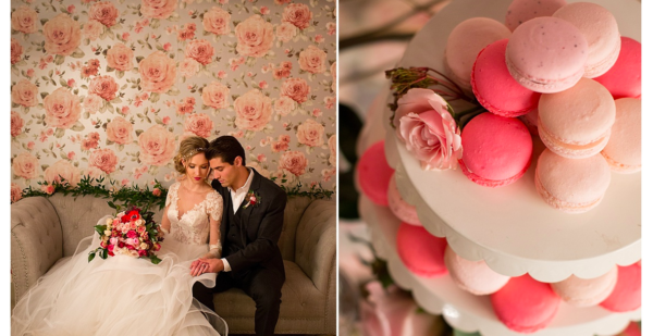 Pink macaron and floral wedding inspiration