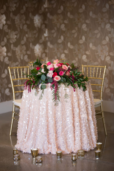 Romantic pink table setting