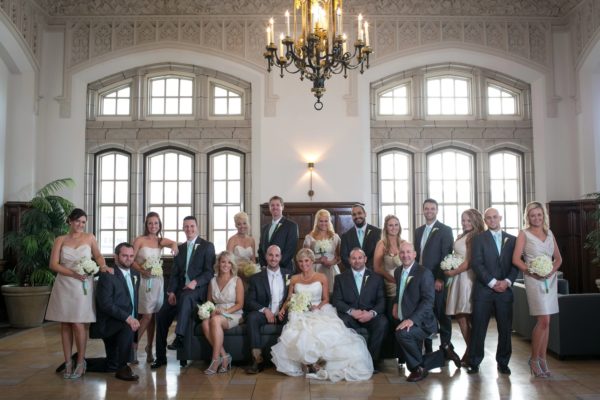 Formal wedding party portrait