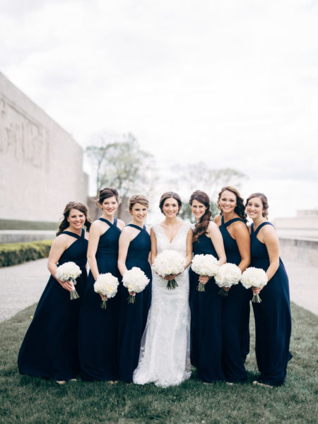 navy bridesmaids gown