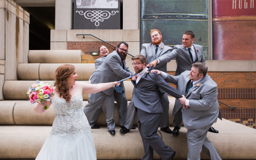 Melissa + Jake Downtown Library Kansas City wedding