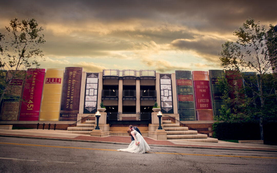 Melissa + Jake Downtown Library Kansas City wedding